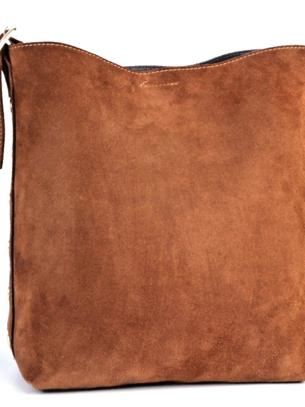 Cheval Tobacco Genuine Suede Leather Shoulder Bag Italy - Picture 8 of 8